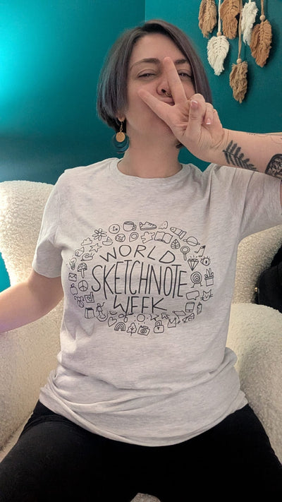 World Sketchnote Week Shirt (black logo)